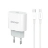 DUDAO ŁADOWARKA SIECIOWA PD 20W USB-C DO TELEFONÓW IPHONE 12 13 14 Z KABLEM