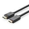 Ugreen jednokierunkowy kabel z DisplayPort na HDMI 4K 30 Hz 32 AWG 1,5 m czarny (DP101 10239)