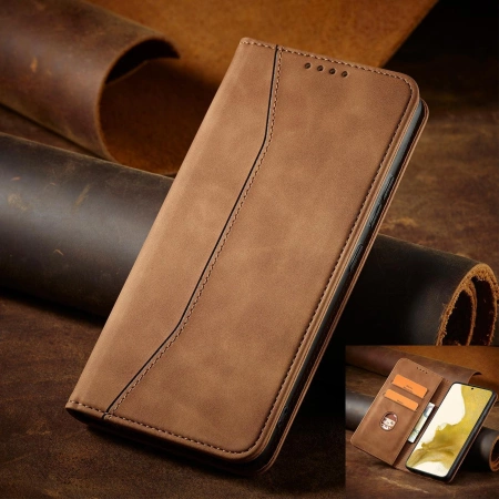 HURTEL ETUI CASE POKROWIEC MAGNETYCZNY DO SAMSUNG GALAXY S23 PLUS BRĄZOWE