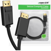 Ugreen jednokierunkowy kabel z DisplayPort na HDMI 4K 30 Hz 32 AWG 1,5 m czarny (DP101 10239)