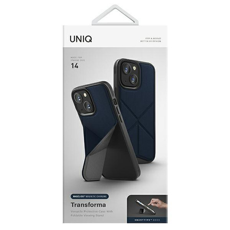 Etui Uniq Transforma na iPhone 14 Magclick Charging - niebieskie
