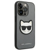 Karl Lagerfeld KLHCP14LSAPCHG iPhone 14 Pro 6,1" hardcase srebrny/silver Saffiano Choupette Head Patch
