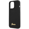 Etui Guess GUHCP13XLSLMGBK na iPhone 13 Pro Max 6.7" black/czarny hardcase Silicone Script Gold Logo