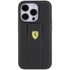 Etui Ferrari Grip Stand Metal Logo na iPhone 15 Pro Max - czarne