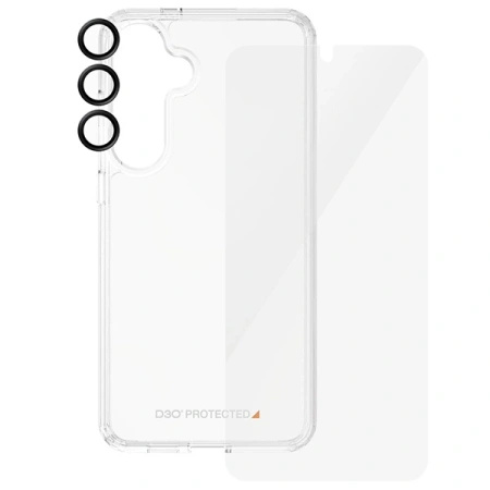 Zestaw PanzerGlass Bundle 3in1 etui przezroczyste + folia + osłona aparatu do Samsung Galaxy S24
