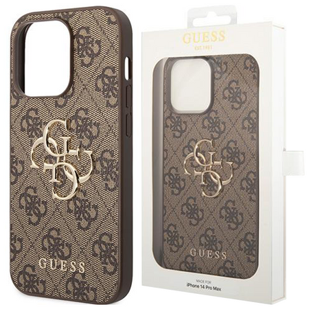 Guess GUHCP15X4GMGBR iPhone 15 Pro Max 6.7" brązowy/brown hardcase 4G Big Metal Logo
