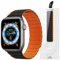 Magnetyczny pasek Apple Watch SE, 8, 7, 6, 5, 4, 3, 2, 1 (41, 40, 38 mm) Dux Ducis Strap (LD Version) - czarno-pomarańczowy