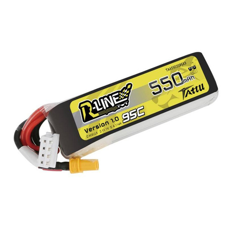 TATTU AKUMULATOR LIPO 550MAH 11.1V 95C 3S1P DO DRONÓW XT30 WYSOKA WYKONANIE