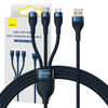 Baseus Flash Series Ⅱ kabel 3w1 do szybkiego ładowania USB-A do USB-C / Micro-USB / Lightning 66W 480Mb/s 1.2m niebieski