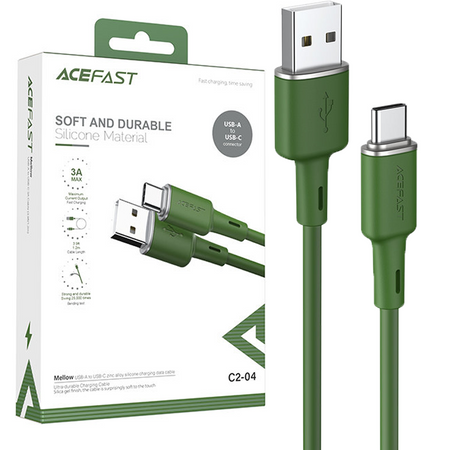 Acefast kabel USB Typ C - USB Typ C 1,2m, 60W (20V/3A) zielony (C2-03 oliver green)