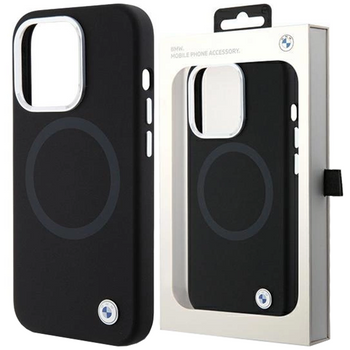 Etui BMW Signature Liquid Silicone MagSafe na iPhone 15 Pro Max - czarne