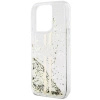 Etui Guess Liquid Glitter Gold Stripes na iPhone 15 Pro - przezroczyste