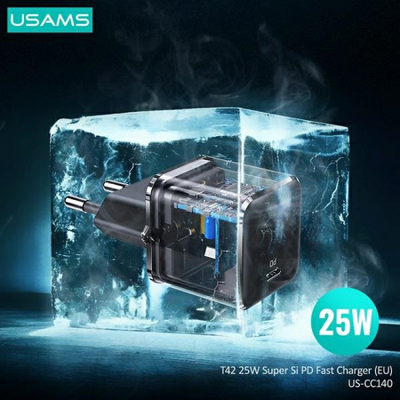 USAMS ŁADOWARKA SIECIOWA 1xUSB-C 25W DO APPLE IPHONE 12 13 14 FAST CHARGING