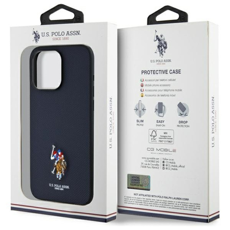 U.S. POLO ASSN. ETUI DO IPHONE 15 PRO MAX 6,7 NAVY GRANATOWE EMBROIDERED DH