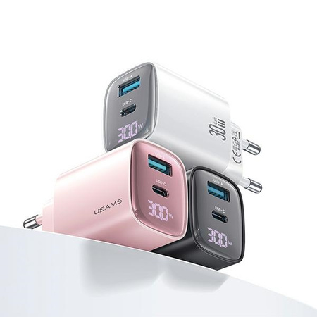 USAMS ŁADOWARKA SIECIOWA CC229 30W USB-C USB-A DO TELEFONÓW APPLE IPHONE