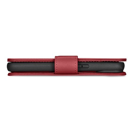 iCarer Wallet Case 2in1 etui iPhone 14 skórzany pokrowiec z klapką Anti-RFID czerwony (WMI14220725-RD)