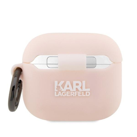 Etui Karl Lagerfeld KLA3RUNIKP na AirPods 3 cover - różowe Silicone Karl Head 3D