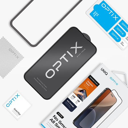 UNIQ OPTIX MATTE SZKŁO DO IPHONE 15 6.1 14 PRO MATOWE Z APLIKATOREM OCHRONA