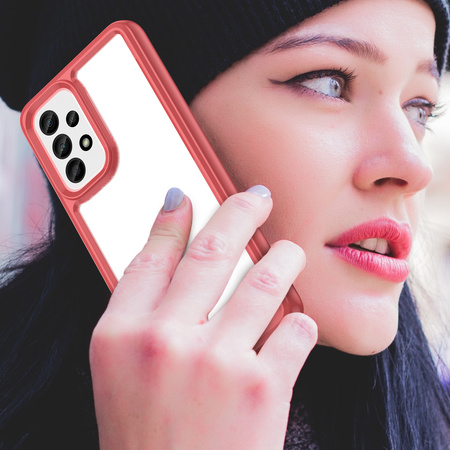 Outer Space Case etui do Samsung Galaxy A33 5G pokrowiec z elastyczną ramką czerwone