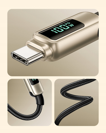INNOSTYLE KABEL Z WYŚWIETLACZEM USB-C SZYBKIE ŁADOWANIE USB TYP C 100W 1M