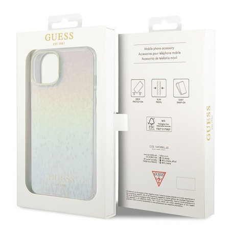 Etui Guess IML Faceted Mirror Disco Iridescent na iPhone 15 - wielokolorowe
