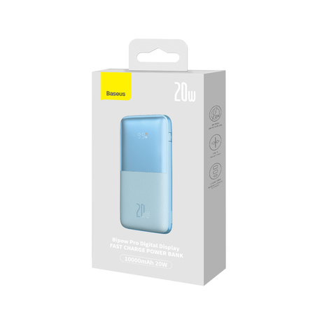 Powerbank Baseus Bipow Pro 10000mAh 20W niebieski z kablem USB Typu A - USB Typu C 3A 0.3m (PPBD040203)