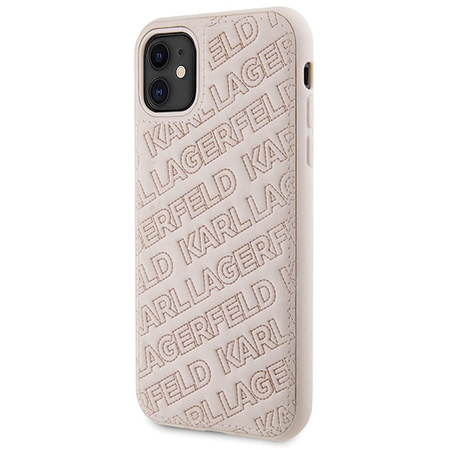 KARL LAGERFELD ETUI HARDCASE DO IPHONE 11 XR 6.1 QUILTED K PATTERN OCHRONNE