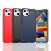 Elastyczne etui wzór karbon do iPhone 15 Plus Carbon Case - niebieskie