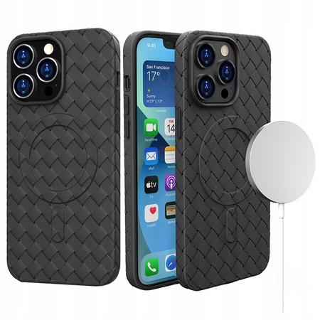 Plecione etui MagSafe Woven Case do iPhone 15 Pro Max - czarne