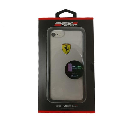 Etui Ferrari Transparent na iPhone 7 / 8 / SE 2020 / SE 2022 - przezroczysto-czarne