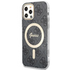 Zestaw Guess GUBPP12MH4EACSK Case+ Charger iPhone 12/12 Pro czarny/black hard case 4G Print MagSafe