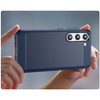 Carbon Case etui Samsung Galaxy S23 elastyczny silikonowy karbonowy pokrowiec niebieskie