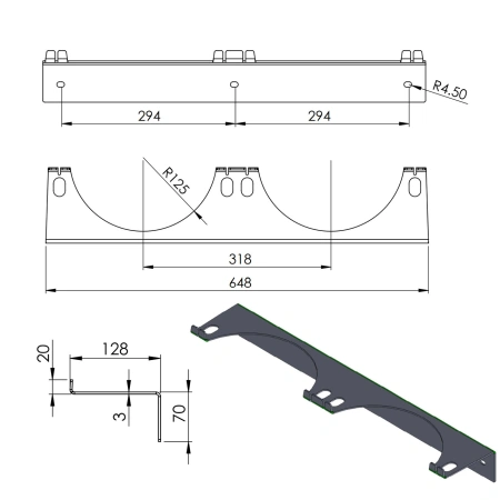 PRO-LINE UCHWYT DO BUTLI GAZOWYCH ŚCIENNY DO 2 BUTLI O ŚREDNICY DO 250 MM