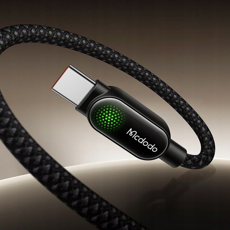 MCDODO KABEL USB-C USB-C SZYBKIE ŁADOWANIE USB TYP C PD 100W 1M LED CZARNY