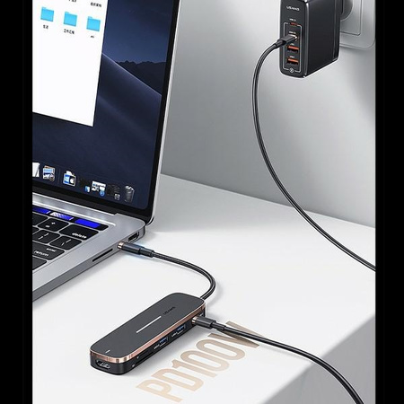 USAMS ADAPTER HUB 3XUSB USB-C HDMI DO MACBOOKA TELEFONÓW SZYBKIE ŁADOWANIE