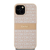 DKNY ETUI DO IPHONE 15 14 13 HARDCASE Z METALOWYM LOGO SKÓRZANE MONO STRIPE