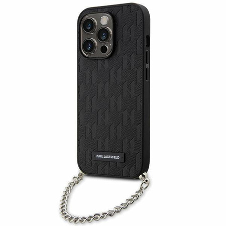 Etui Karl Lagerfeld Saffiano Monogram Chain KLHCP14LSACKLHPK na iPhone 14 Pro - czarne