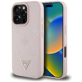 GUESS ETUI POKROWIEC MAGNETYCZNY DO MAGSAFE IPHONE 16 PRO GRAINED HOT STAMP