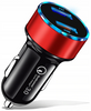 SZYBKA ŁADOWARKA SAMOCHODOWA USB QC 3.0 MIERNIK NAPIĘCIA AKUMULATORA LED