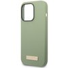 Etui Guess GUHMP14XSBPLA na iPhone 14 Pro Max 6.7" zielony/khaki Silicone Logo Plate MagSafe