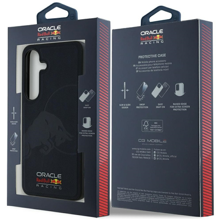 Etui Red Bull Leather Meshed Debossed    Bull MagSafe do Samsung Galaxy S25 granatowy