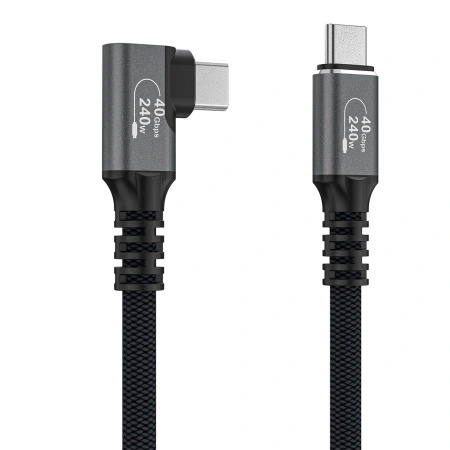 Kabel kątowy Wozinsky WPS2-UY41S USB-C USB4 40Gb/s 240W 2m - czarny