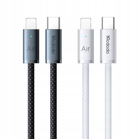 MCDODO KABEL USB-C LIGHTNING SZYBKIE ŁADOWANIE USB TYP C 36W 1M LED BIAŁY
