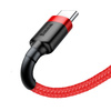 Baseus Cafule Cable wytrzymały nylonowy kabel przewód USB / USB-C QC3.0 3A 0,5M czerwony (CATKLF-A09)