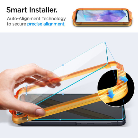 SPIGEN SZKŁO HARTOWANE ALM GLAS.TR DO GALAXY A55 5G 2-PACK WYGODNE W UŻYTKU