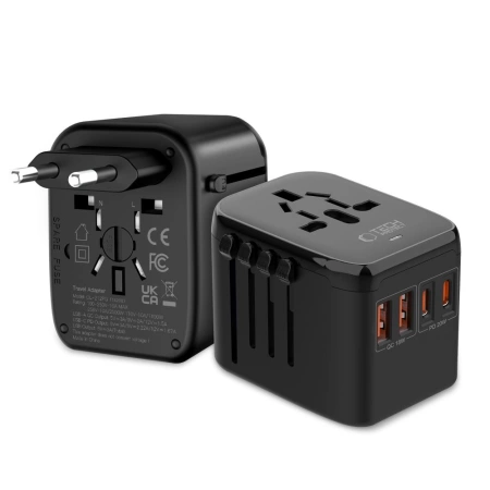 TECH-PROTECT ADAPTER PRZEJŚCIÓWKA TA200 DO EU UK US AU CZARNY