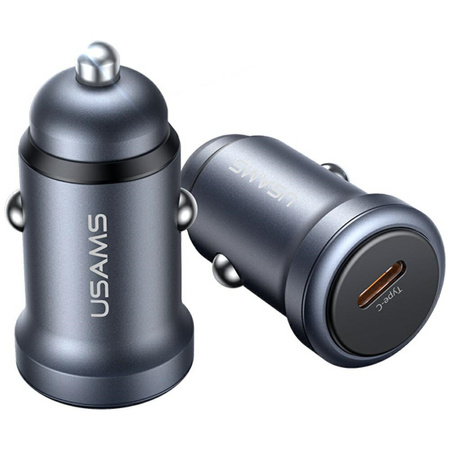 Ładowarka samochodowa USAMS CC321        Aluminium 30W PD USB-C tarnish