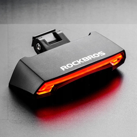 Lampka rowerowa tylna Rockbros LKWD-R1 z laserem i pilotem + kabel micro USB - USB-A - czarna