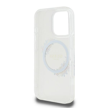 GUESS ETUI DO IPHONE 16 PRO 6.3 HARDCASE Z MAGNETYCZNYM WIEŃCEM KWIATÓW