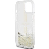 Etui Guess Liquid Glitter Gold Stripes na iPhone 15 Plus / 14 Plus - przezroczyste